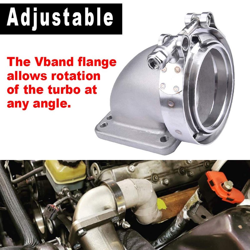 SPELAB 3.0" V-Band Cast Turbo Elbow Downpipe Adapter 304 Stainless Steel for T3 T4 Flange Turbocharge (1) - Image 4